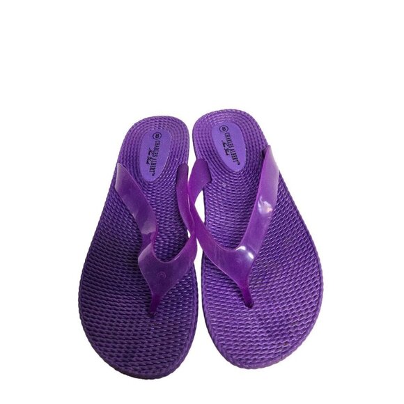 Charles Albert New York Purple Comfort Wedge Flip Flops Size 8 - Picture 3 of 6